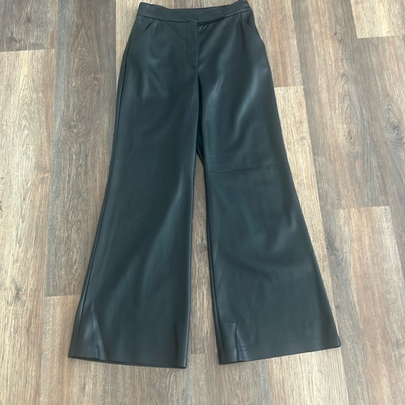 Express Super High Rise Faux Leather Flare Trouser - Picture 2 of 5